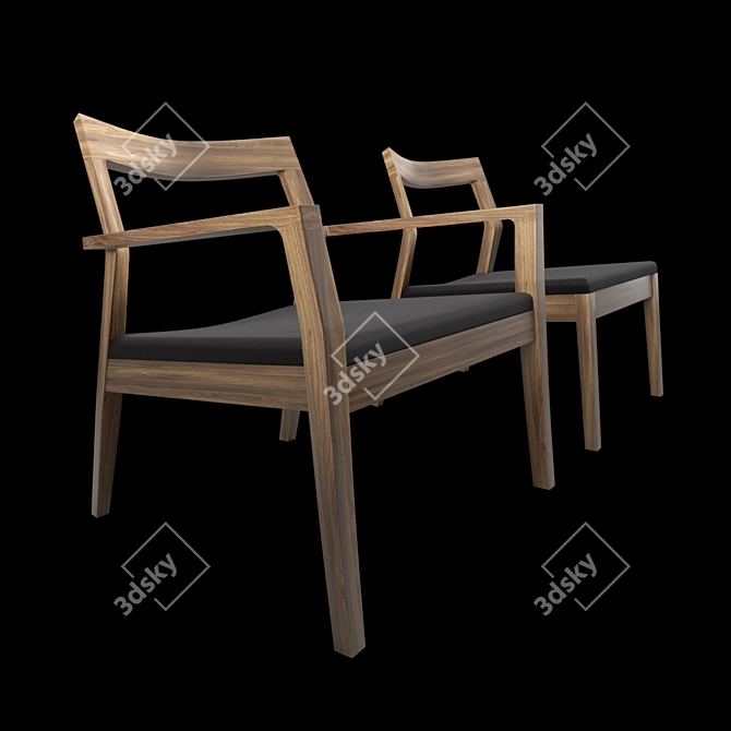 Modern Elegance: Walter Knoll Krusin Lounge Chair 3D model image 3