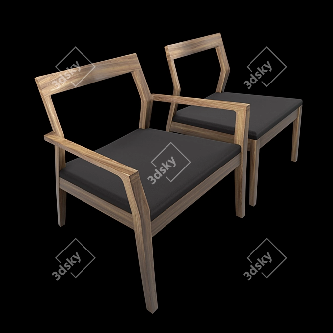 Modern Elegance: Walter Knoll Krusin Lounge Chair 3D model image 6