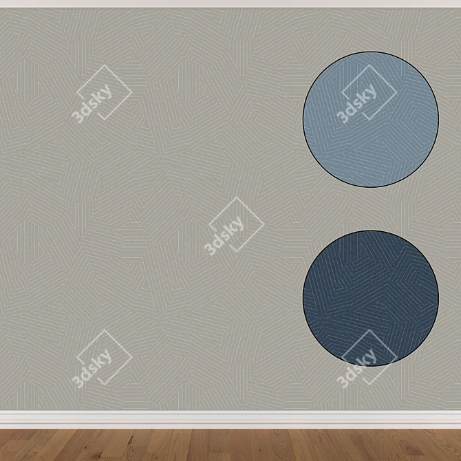 Seamless Wallpaper Set, 3 Colors 3D model image 1