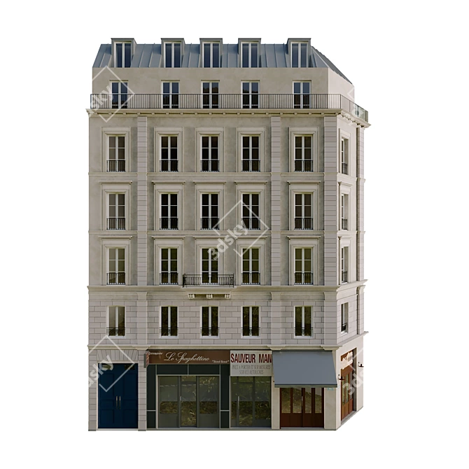 Classical Style Archive Building 3D model image 1