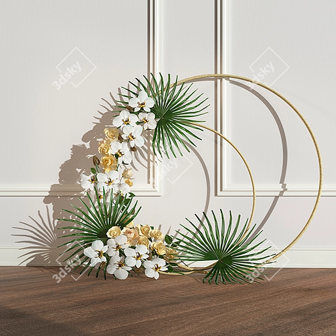 Orchid and Yellow Rose Bouquet 3D model image 1
