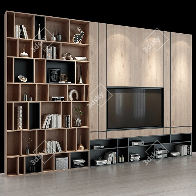 Stylish TV Shelf 0162 3D model image 2