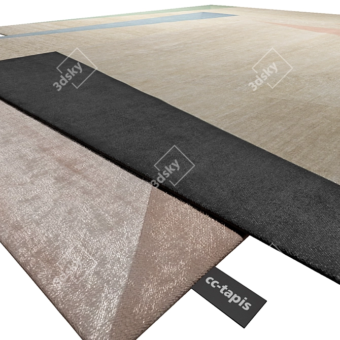 Handcrafted cc-tapis Dipped Angle Rug 3D model image 2