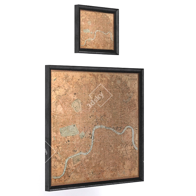 Vintage London Map: 1980 Restoration 3D model image 2