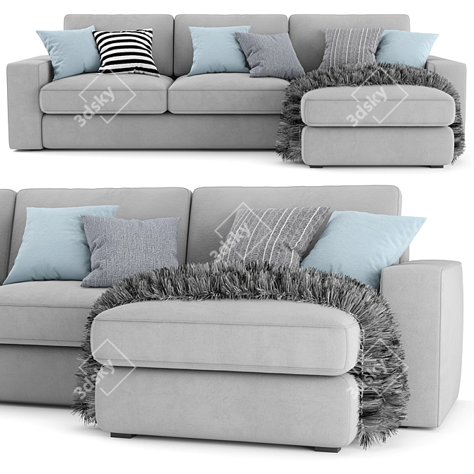 Elegant Kivik Chaise Longue Sofa 3D model image 2