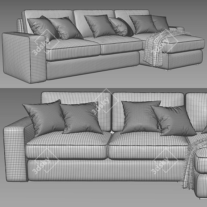 Elegant Kivik Chaise Longue Sofa 3D model image 3