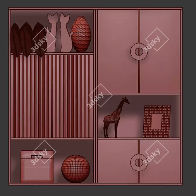 Neutral Kids Locker Furniture 3D model image 5