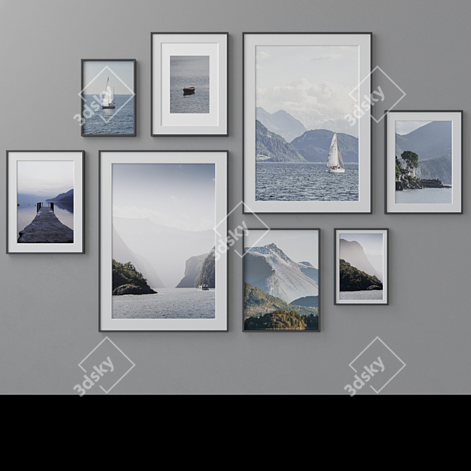 Stylish Photo Frames Set: 232 3D model image 1