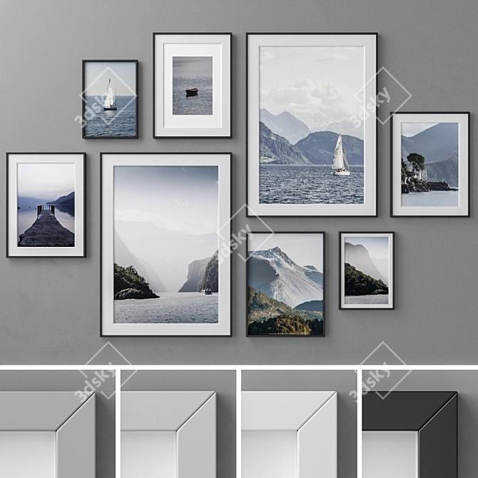 Stylish Photo Frames Set: 232 3D model image 2