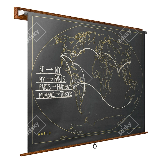 Title: Vintage-Inspired Military Chalkboard Map 3D model image 3