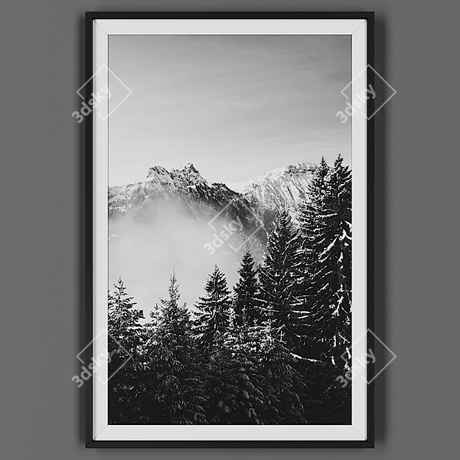 Elegant Black Framed Picture 3D model image 1