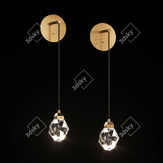 Crystal Pendant Wall Lamp 3D model image 2