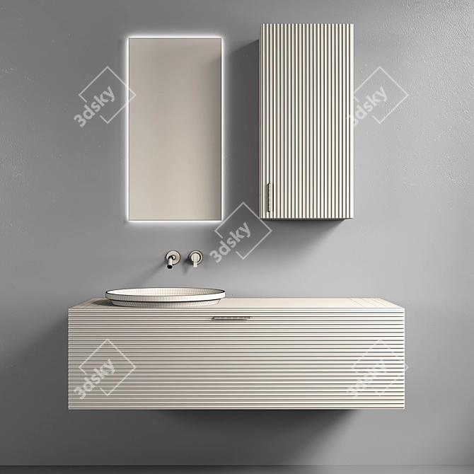 Sleek Modern Bathroom Cabinet 3D model image 3