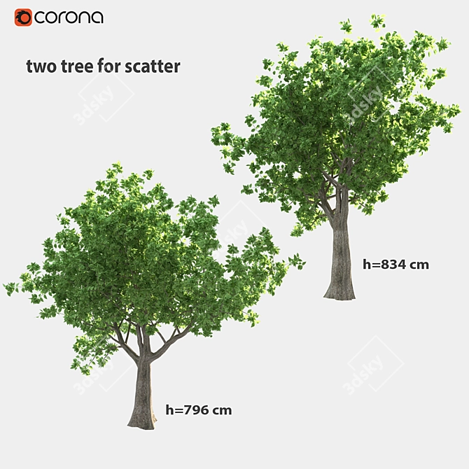 Scatter Duo: Landscape Trees 3D model image 1