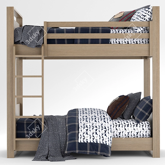 Modern Kids Wyler Bunk Bed 3D model image 2