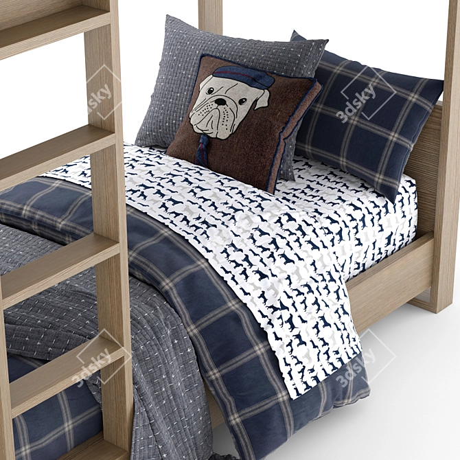 Modern Kids Wyler Bunk Bed 3D model image 3