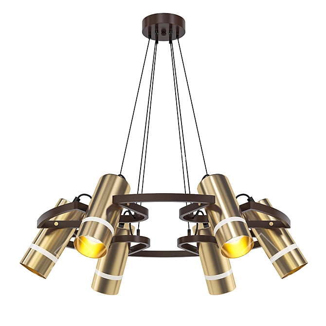 Techno Metal Pendant Chandelier 3D model image 1