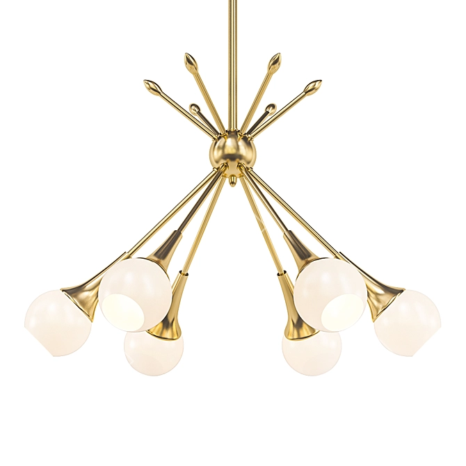 Elegant Pontil Chandelier: Illuminate in Style! 3D model image 1