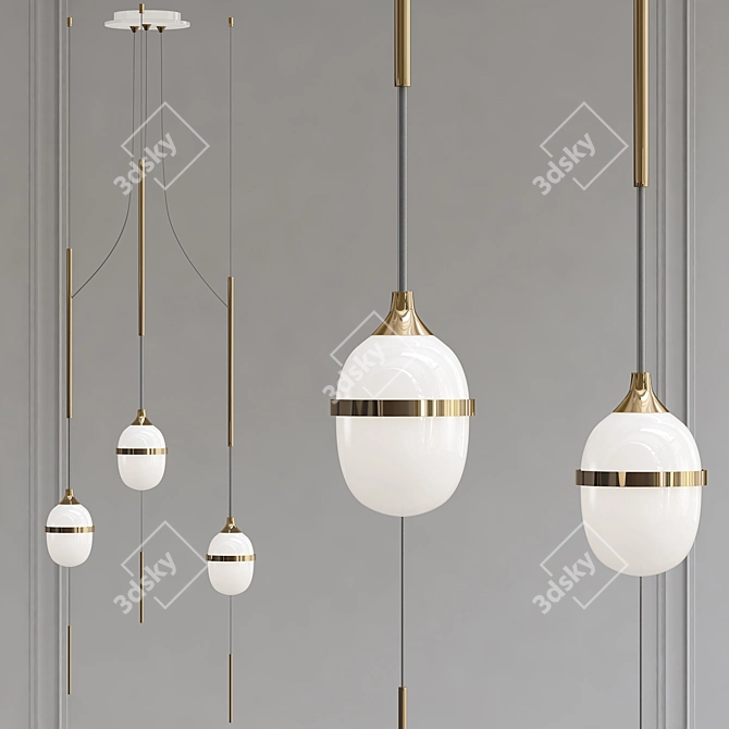 Elegant Floral Pendant Light 3D model image 1