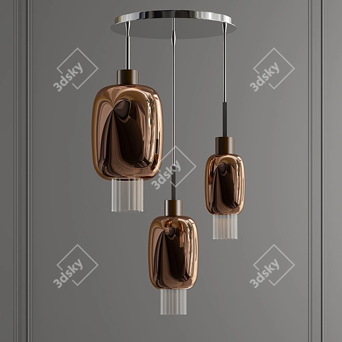 Sleek Dolium Pendant Light 3D model image 1