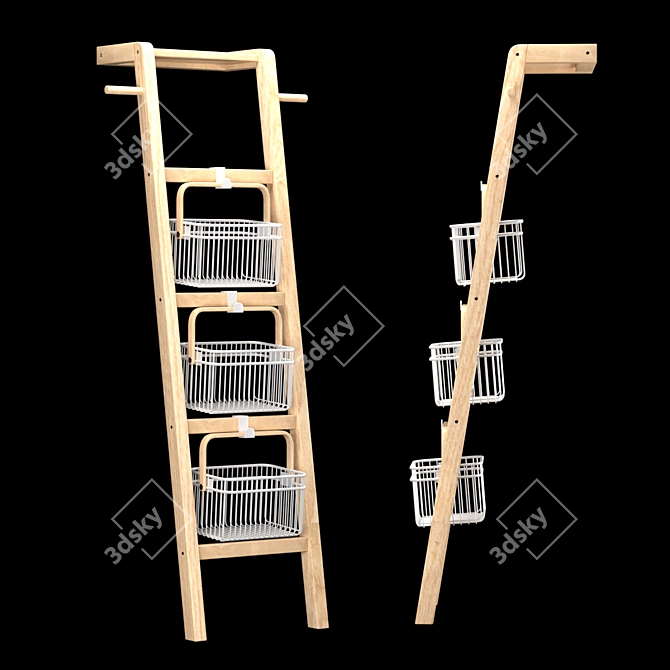 Lesli Shelf with White Baskets 3D model image 5