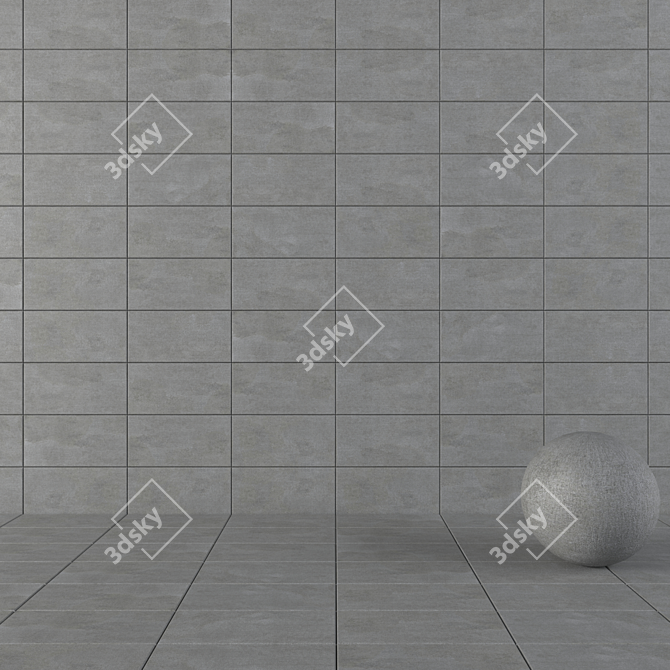 Savoy Anthracite Concrete Wall Tiles 3D model image 1