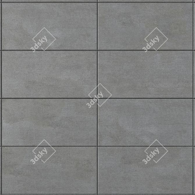 Savoy Anthracite Concrete Wall Tiles 3D model image 2