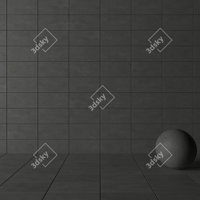 Savoy Anthracite Concrete Wall Tiles 3D model image 3