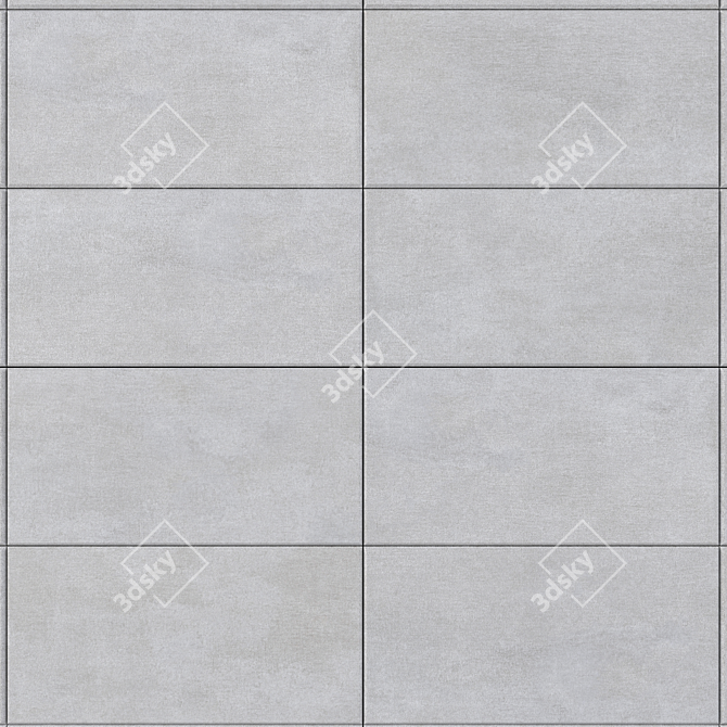 Savoy Grey Concrete Wall Tiles: Multi-Texture, 30x60 cm 3D model image 2