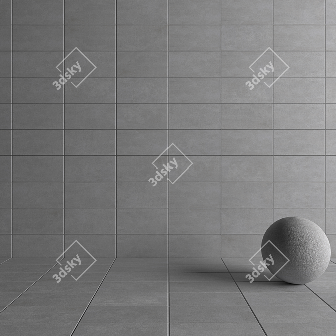 Savoy Gray Concrete Wall Tiles 3D model image 4