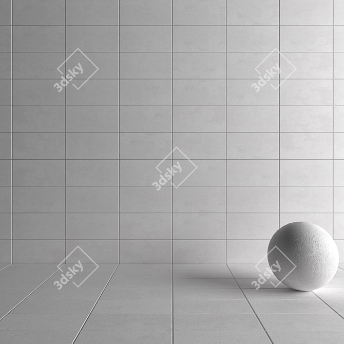 Modern Concrete Wall Tiles 3D model image 4