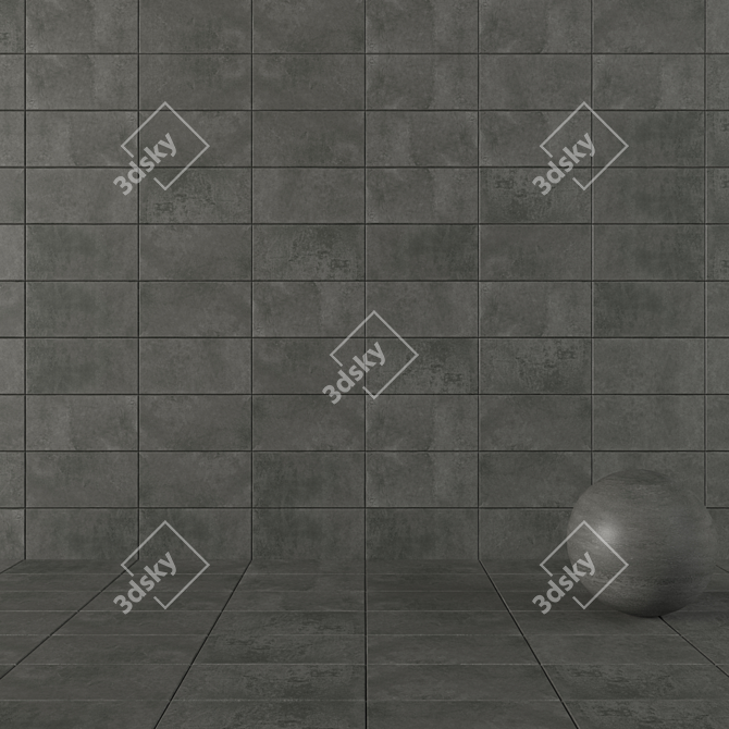 Suite Anthracite Concrete Wall Tiles 3D model image 1