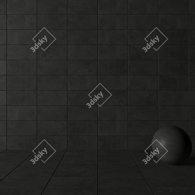 Suite Anthracite Concrete Wall Tiles 3D model image 3