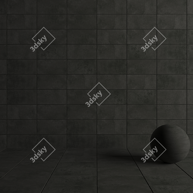 Suite Anthracite Concrete Wall Tiles 3D model image 4