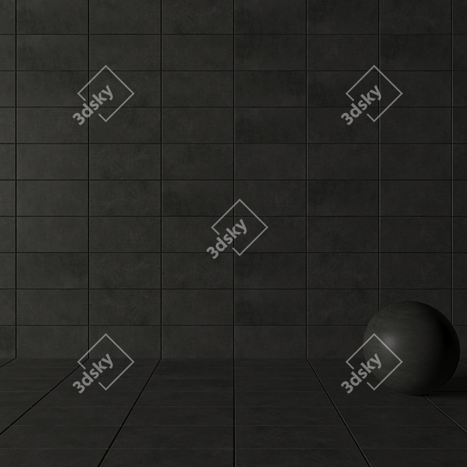 Anthracite Concrete Wall Tiles - Suite Collection 3D model image 3