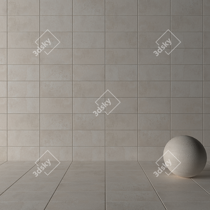 Concrete Wall Tiles: Suite Bianco Set 3D model image 3