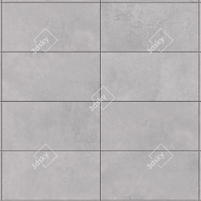 Modern Gray Concrete Wall Tiles 3D model image 2