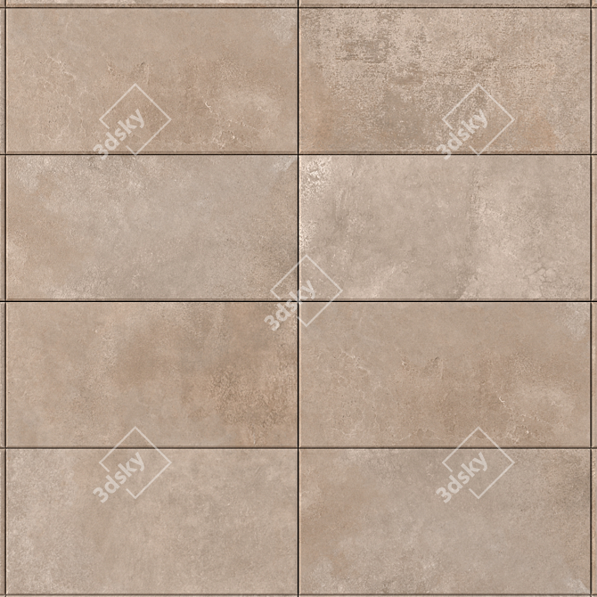 Modern Concrete Wall Tiles - Taupe Set 3D model image 2