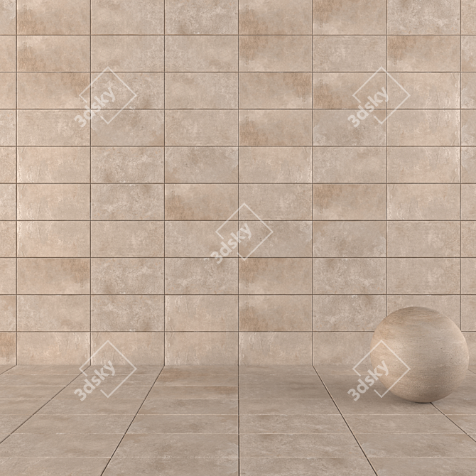 Modern Concrete Wall Tiles 3D model image 1