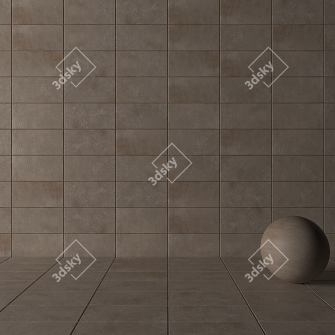 Modern Concrete Wall Tiles 3D model image 3