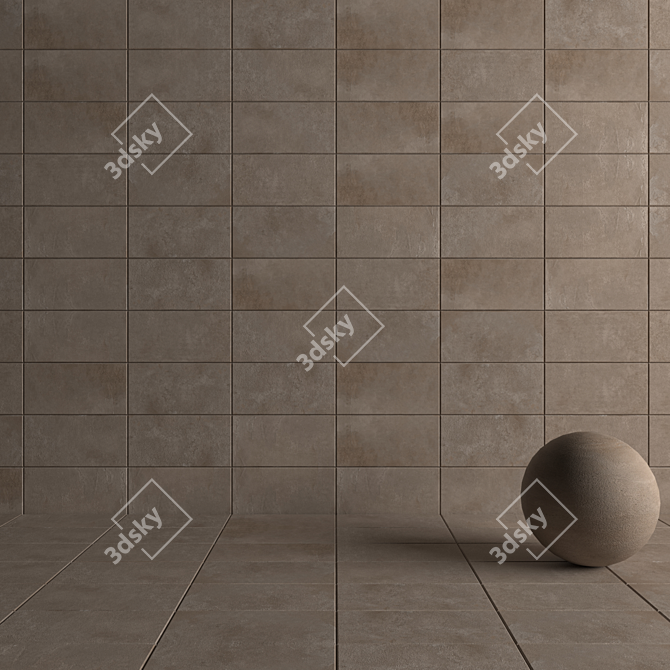 Modern Concrete Wall Tiles 3D model image 4