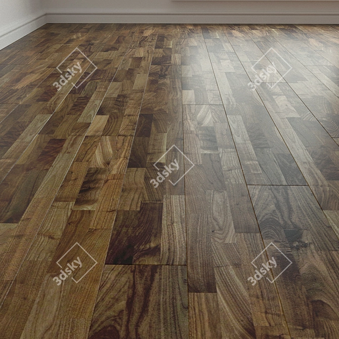 Premium Laminate Parquet - Salsa Walnut 3D model image 1