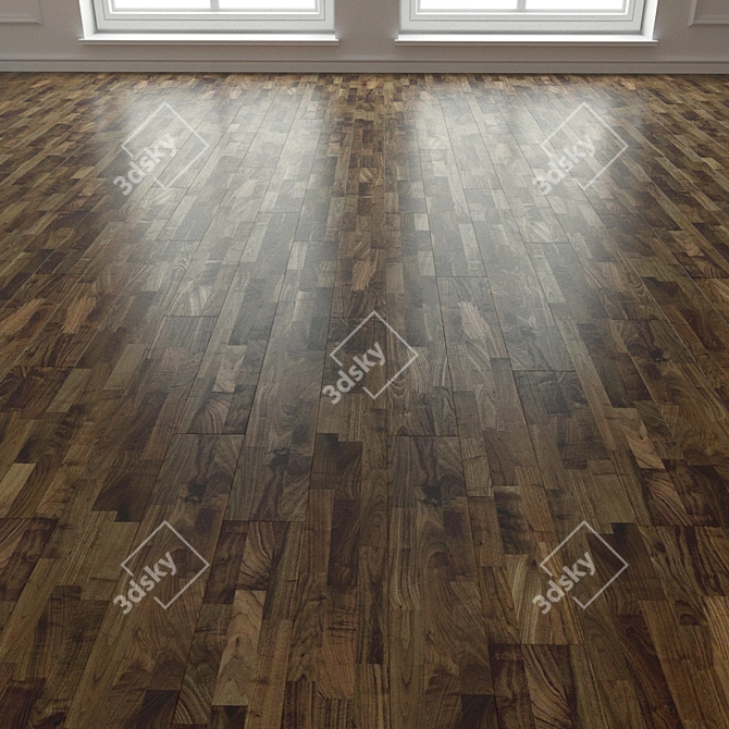 Premium Laminate Parquet - Salsa Walnut 3D model image 3