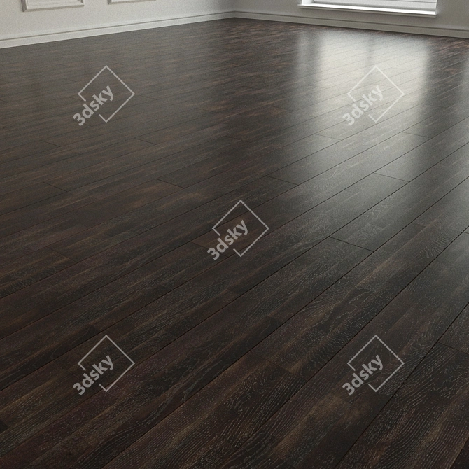 Title: Ebony Wind Parquet Tiles 3D model image 2