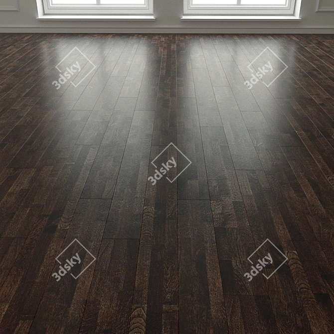 Vibrant Oak Parquet Flooring 3D model image 3