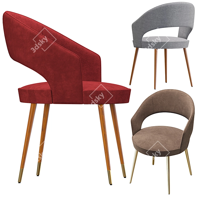 Luxurious Lucrezia: Italian Chair of Elegance 3D model image 2