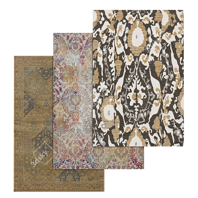 Luxury Carpet Set: Versatile Textures 3D model image 1