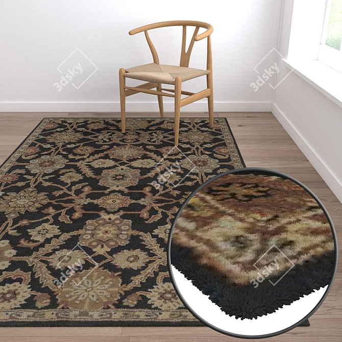 Luxury Carpet Set: High-Quality Textures, 3 Distinct Designs 3D model image 5