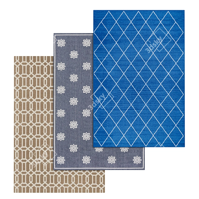 Luxury Carpet Set - High-Quality Textures 3D model image 1