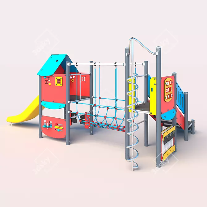 Dual Tower - Mesh and Staircase - 5 Level 3D model image 2